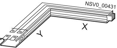 Schéma úhlového spoje s vyznačenými body X a Y, označené štítkem 'NSV0_00431'.