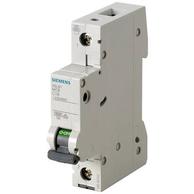 Obrázek jističe Siemens, model 5SL6. Je nastaven do polohy 'VYP' a je určen pro napětí 230/400V.