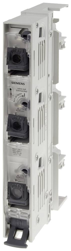 Šedé elektrické zařízení s několika přepínači a štítky. Je umístěno vertikálně a zobrazuje technické detaily.