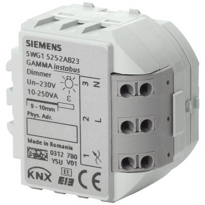 Elektrický stmívač značky Siemens, model Gamma instabus, pro napětí 10-250 V, s přípojkami pro elektrické zapojení.