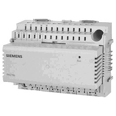Řídící jednotka Siemens s několika připojeními a indikační LED pro průmyslové řídicí aplikace.