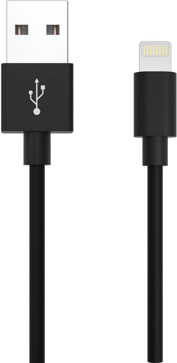 Ansmann USB kabel USB 2.0 USB-A zástrčka, Apple Lightning konektor 2.00 m černá hliníková zástrčka, krytí TPE, oboustranně zapojitelná zástrčka 1700-0079