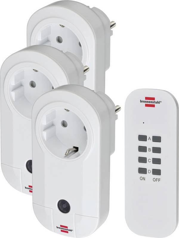 Brennenstuhl RC CE1 3001 1507040 bezdrátový sada zásuvek   4dílná vnitřní 1000 W, DE schuko zástrčka