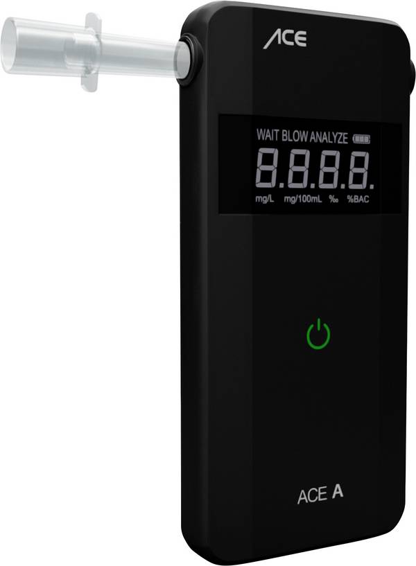 ACE A alkohol tester černá 0 do 4 ‰ různé jednotky, alarm, vč. displeje, funkce odpočítávání