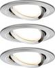 Paulmann 93483 Nova vestavné svítidlo, LED, LED, 6 W, železo (kartáčované), sada 3 ks