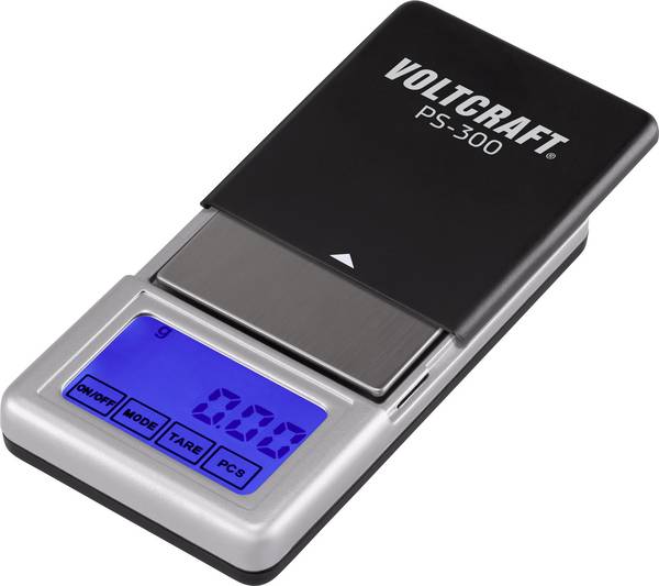 VOLTCRAFT PS-200 kapesní váha VC-8912595  Max. váživost 200 g Rozlišení 0.01 g na baterii černá, stříbrná