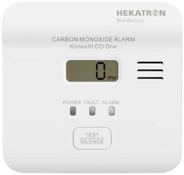 Hekatron KonexXt CO One, 31-6300003-01-01 detektor oxidu uhelnatého vč. baterie s životností 10 let na baterii, detekce oxidu uhelnatého (CO)
