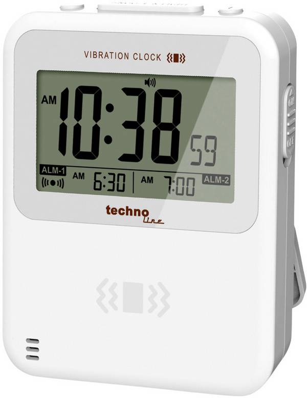 Techno Line  WT 350  Quartz  budík  bílá  časů buzení 2    alarm s vibracemi