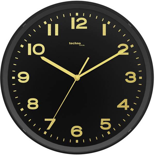 Techno Line WT 8500-1 gold DCF nástěnné hodiny 30 cm x 41 mm  černá