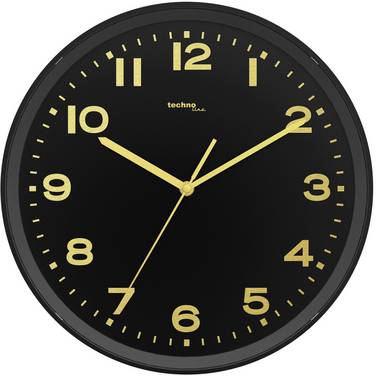 Techno Line WT 8500-1 gold DCF nástěnné hodiny 30 cm x 41 mm , černá