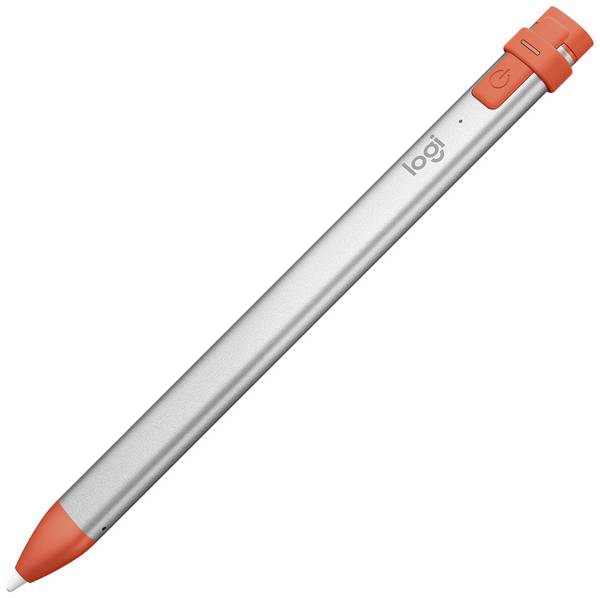 Logitech Crayon dotykové pero  opakovaně nabíjecí, vyměnitelný hrot z uhlíkových vláken, s přesným psacím hrotem, Bluetooth , technologie Palm Blocking oranžová, stříbrná