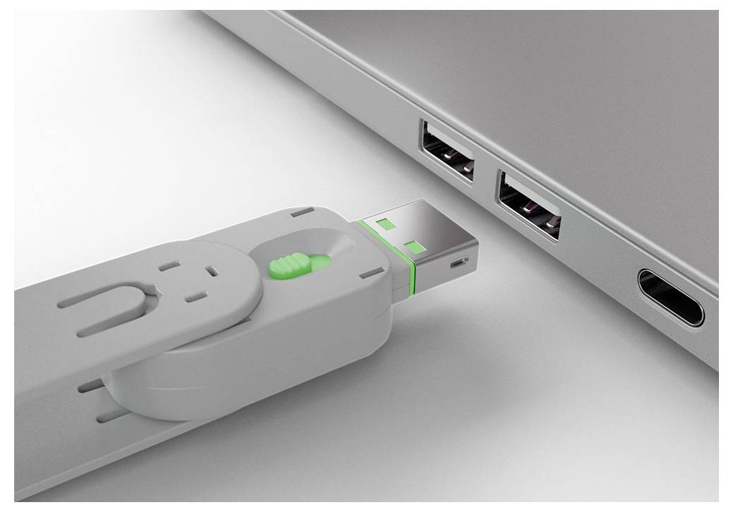 bezpečnostní USB záslepka zelená LINDY USB-Lock + Key-2