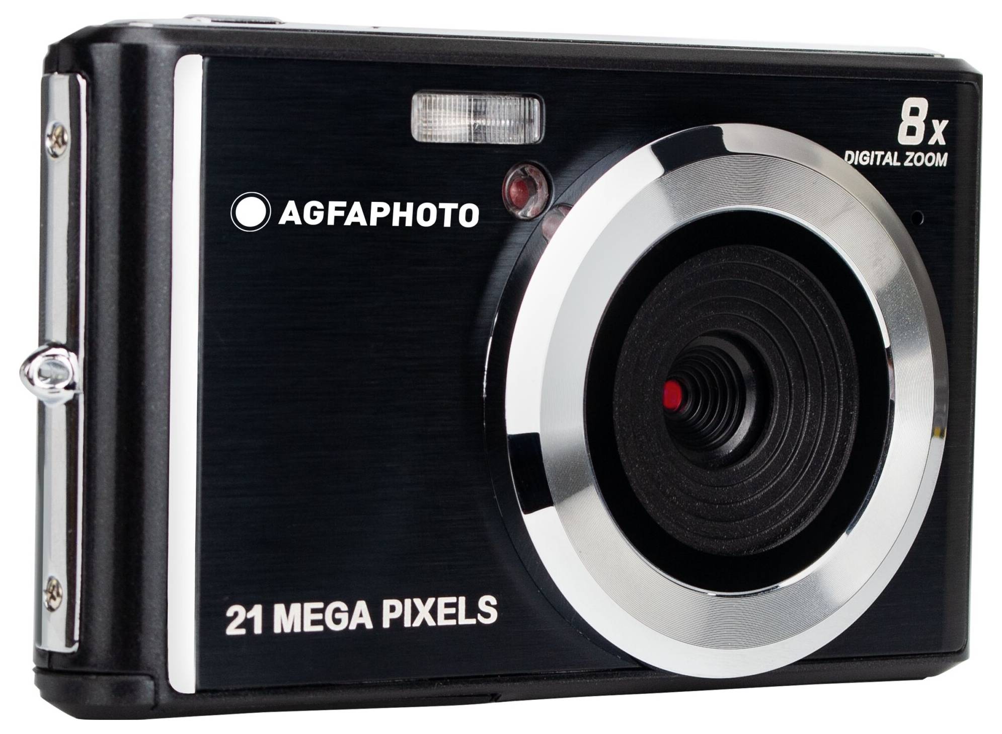 Digitální fotoaparát Agfaphoto s 8násobným zoomem a 21 megapixely.