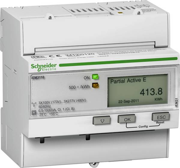 Schneider Electric A9MEM3110 A9MEM3110 digitální elektroměr digitální 63 A Úředně schválený: Ano Piece 1 ks