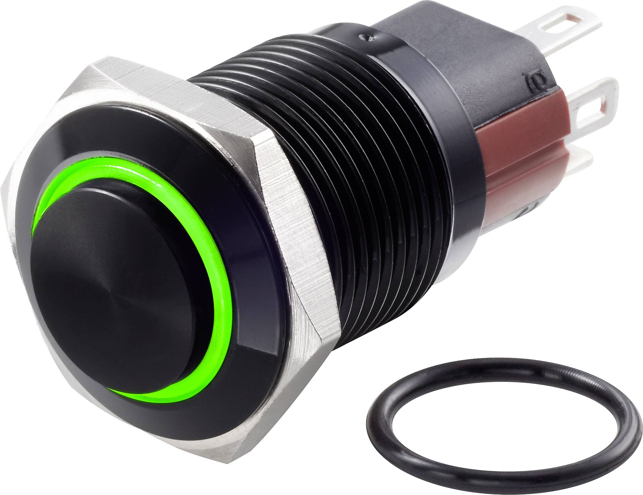 TRU COMPONENTS TC-GQ16-KH-11E/J/G/12V/A, TC-7495076 tlačítkový spínač antivandal, 16 mm, 48 V/DC, 2 A, 1 ks