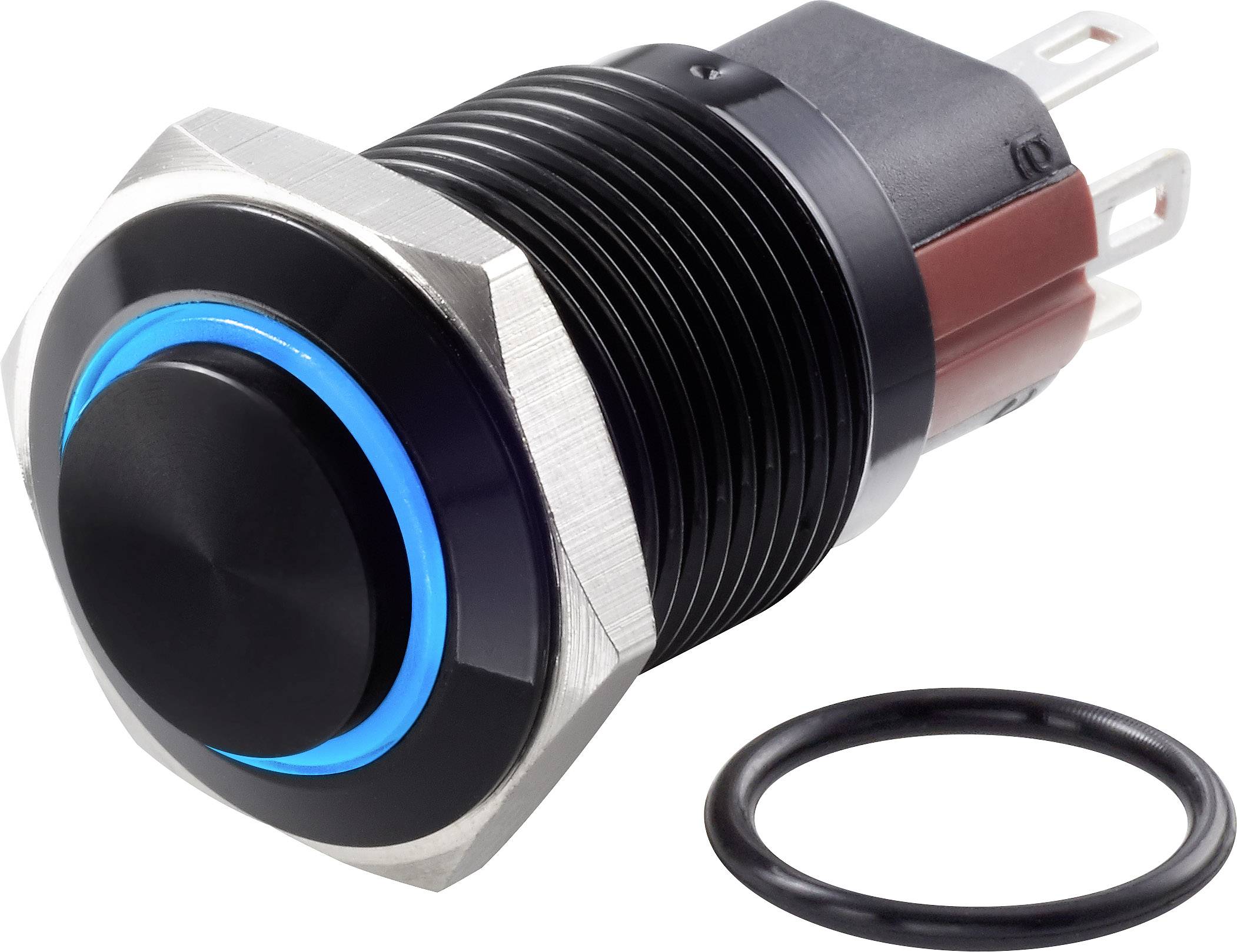 TRU COMPONENTS TC-GQ16-KH-11ZE/J/B/12V/A, TC-7495100 tlačítkový spínač antivandal, 16 mm, 48 V/DC, 2 A, 1 ks