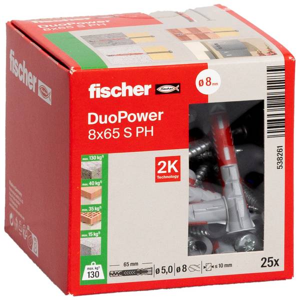 Fischer 538261 DUOPOWER 8x65 S PH LD 2komponentní hmoždinka 65 mm 8 mm 25 ks
