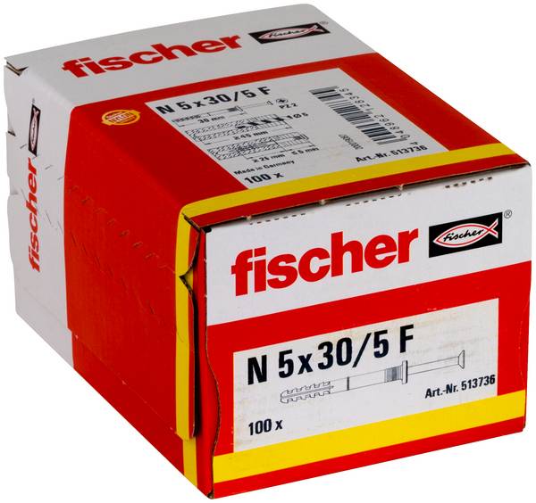 Fischer 513736  hřebíková hmoždinka 30 mm 5 mm 100 ks