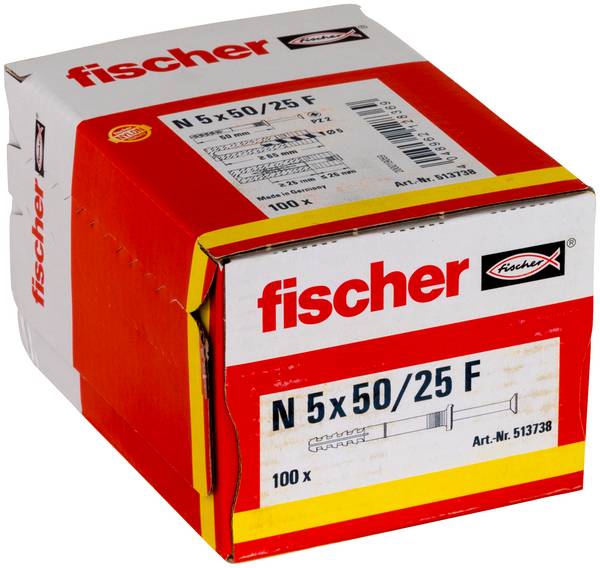 Fischer 513738  hřebíková hmoždinka 50 mm 5 mm 100 ks