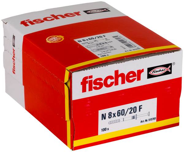 Fischer 513701  hřebíková hmoždinka 60 mm 8 mm 100 ks