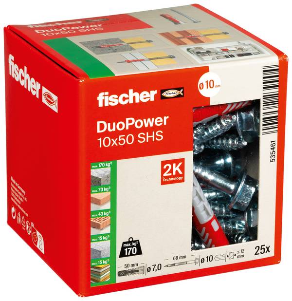 Fischer 535461 DUOPOWER 10x50 S LD 2komponentní hmoždinka 50 mm 10 mm 25 ks