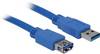 Delock USB kabel USB 3.2 Gen1 USB-A zástrčka, USB-A zásuvka 1.00 m modrá pozlacené kontakty 82538