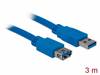 Delock USB kabel USB 3.2 Gen1 USB-A zástrčka, USB-A zásuvka 3.00 m modrá pozlacené kontakty 82540