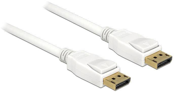 Delock DisplayPort kabel Konektor DisplayPort, Konektor DisplayPort 1.00 m bílá 84876 pozlacené kontakty Kabel DisplayPort