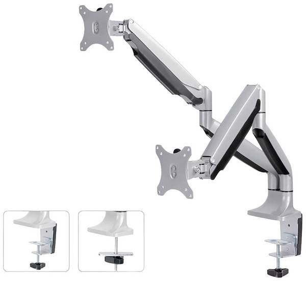 Neomounts  NM-D750DSILVER    držák na stůl pro monitor  25,4 cm (10") - 81,3 cm (32")  naklápěcí, nakláněcí  stříbrná