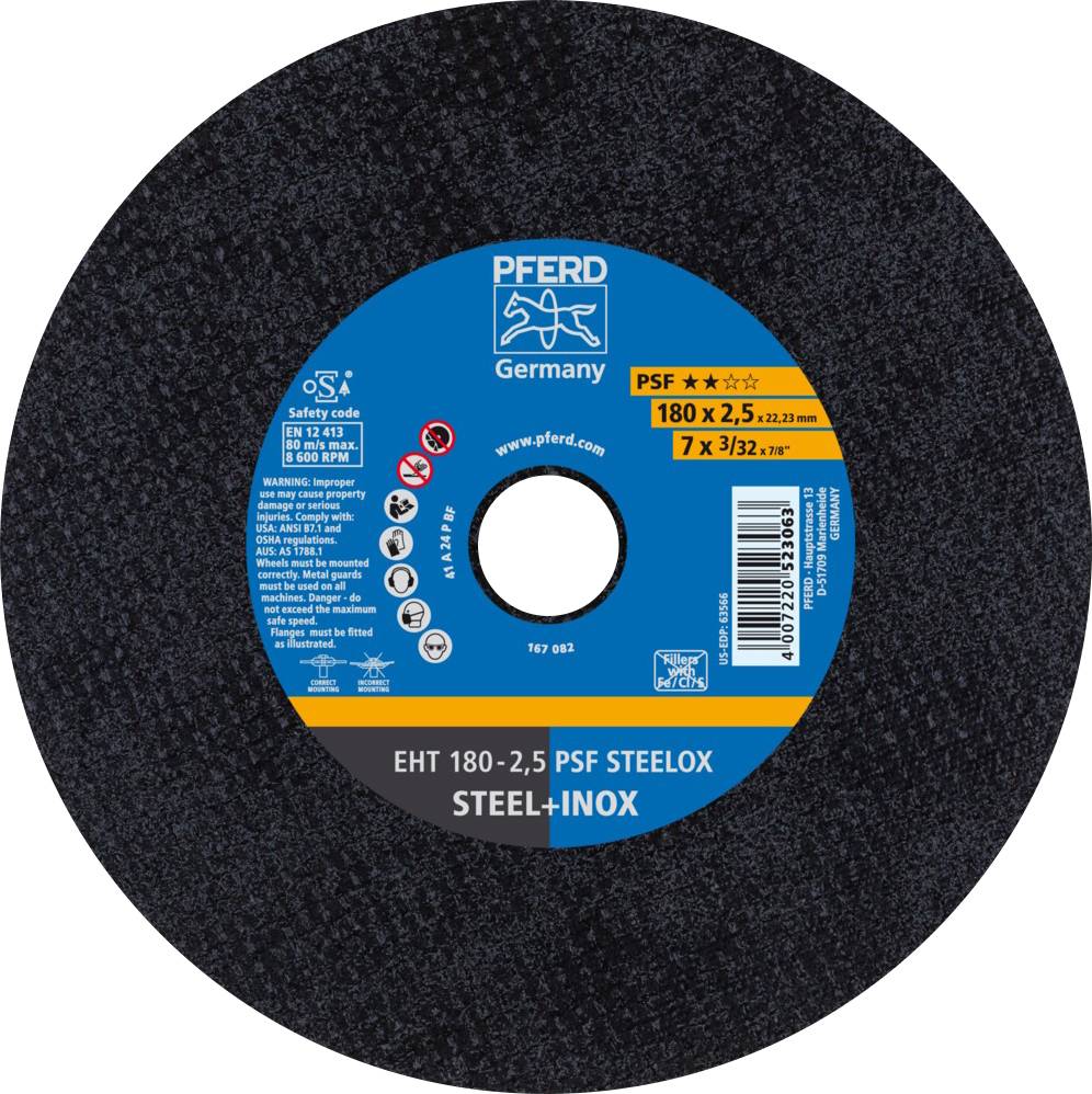 PFERD TOOLS PSF STEELOX 61726122 řezný kotouč rovný 180 mm 25 ks nerezová ocel, ocel