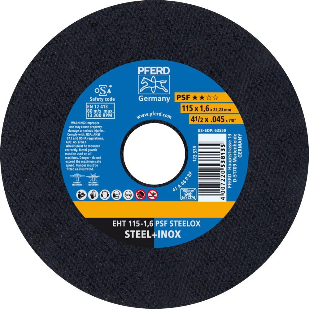PFERD TOOLS PSF STEELOX 61730121 řezný kotouč rovný 115 mm 25 ks nerezová ocel, ocel