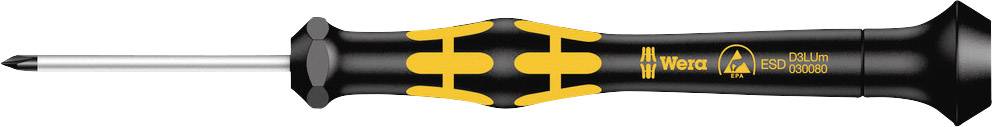 Křížový šroubovák s ergonomickou černou rukojetí a žlutými detaily, vhodný pro přesné práce.