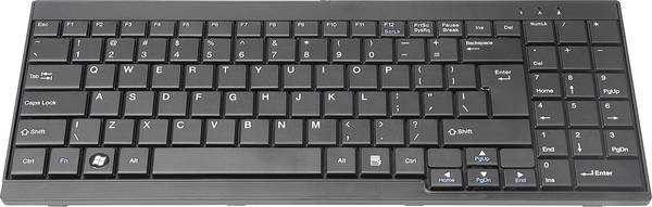 Digitus DS-72000US kabelový KVM tlačítko US anglická, QWERTY černá integrovaný touchpad