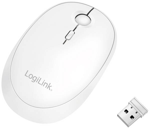 LogiLink ID0205 optická myš, přenos Bluetooth®, bezdrátový, 1600 dpi, bílá
