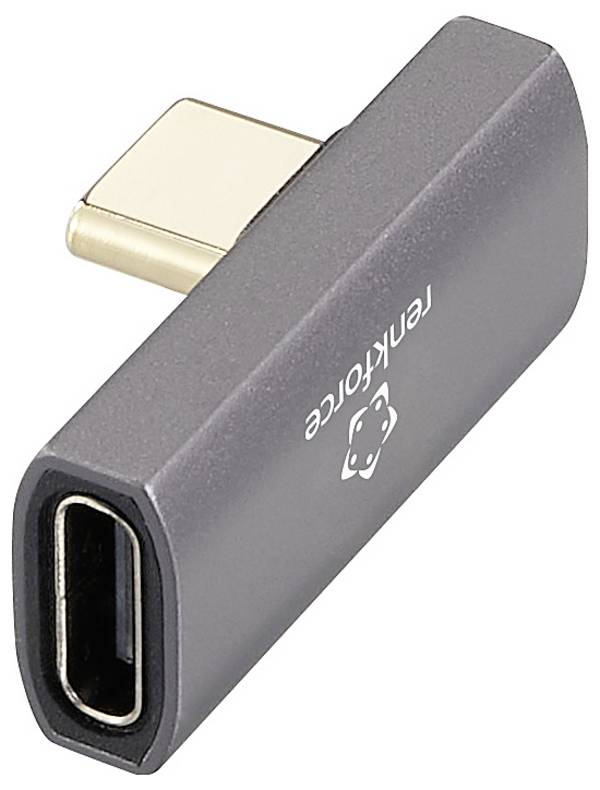 Renkforce USB3®, USB-C® adaptér [1x USB-C® zástrčka - 1x USB-C® zásuvka] RF-3778672  8K UHD, 90° zatočeno doprava