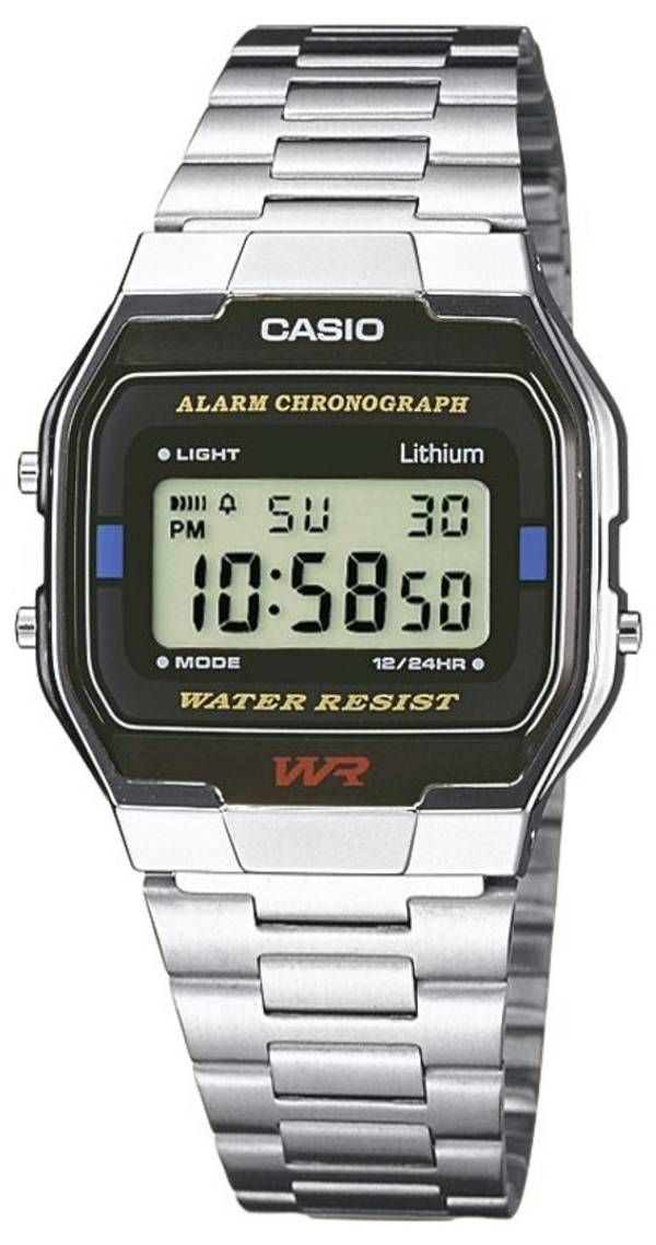 Casio chronografické náramkové hodinky A163WA-1QES (d x š x v) 36.8 x 33 x 9.1 mm stříbrná Materiál pouzdra=nerezová ocel materiál řemínku=nerezová ocel