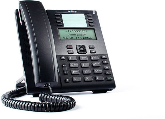 Mitel 6865 VoIP SIP Telefon šňůrový telefon, VoIP PIN kód, integrovaný webový server, PoE LCD displej černá