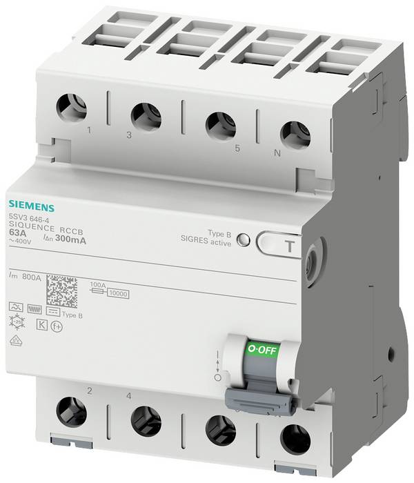 Siemens 5SV33444 5SV3344-4 ochranný proudový spínač B 4pólový 40 A 0.03 A 400 V
