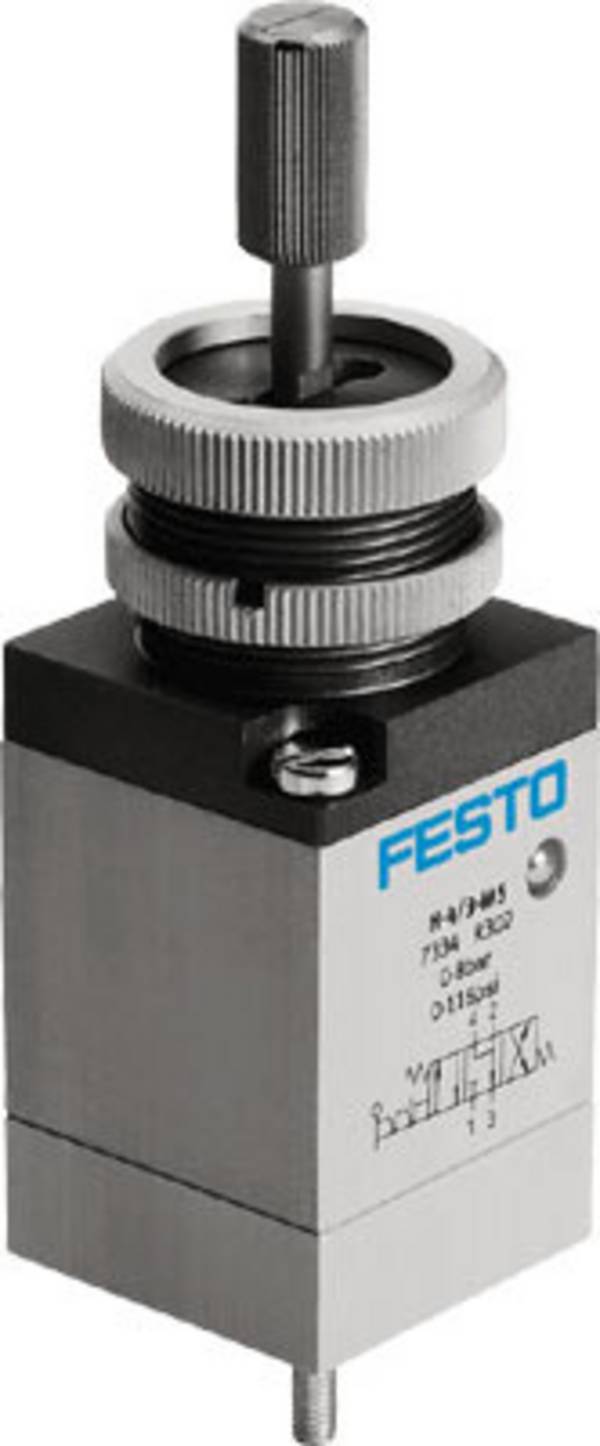 FESTO H-4/3-M5 ventil s dotykovou pákou  0 do 8 bar  1 ks