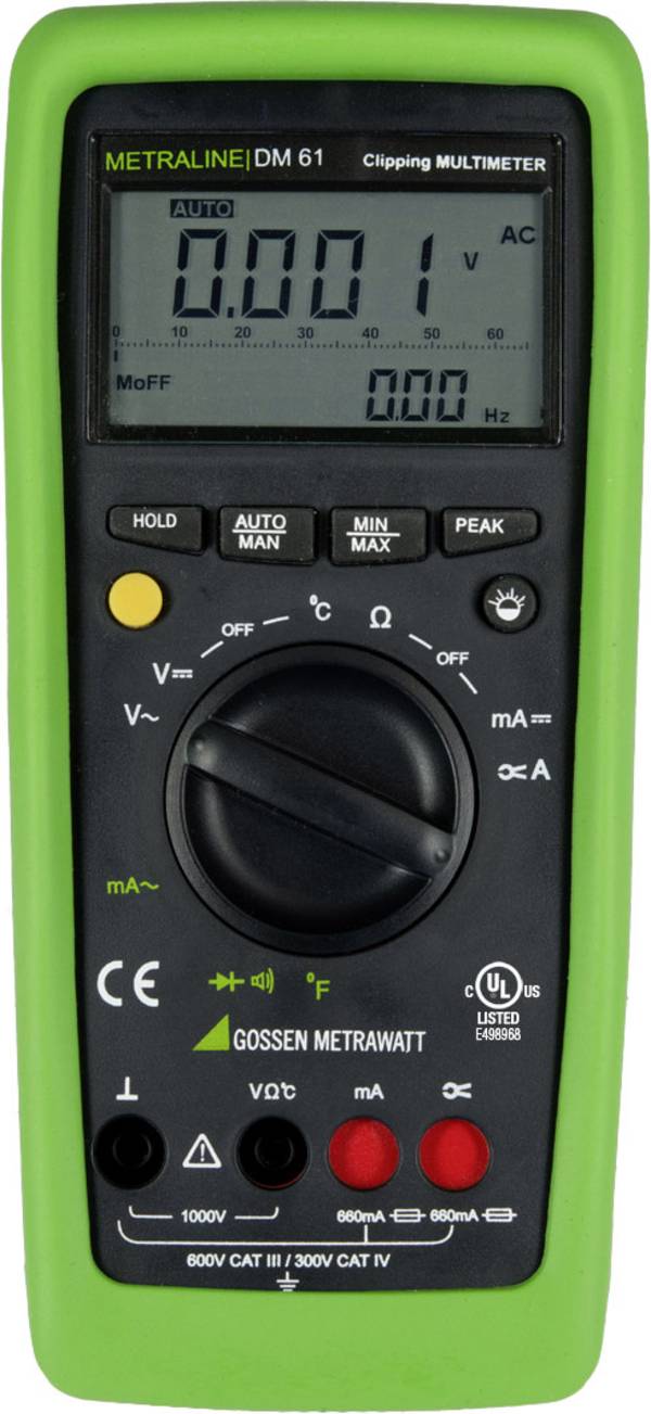 Gossen Metrawatt METRALINE DM 61 digitální multimetr, Kalibrováno dle (ISO), datalogger, ISO kalibrován, CAT III 600 V, CAT IV 300 V, Displej (counts): 6600