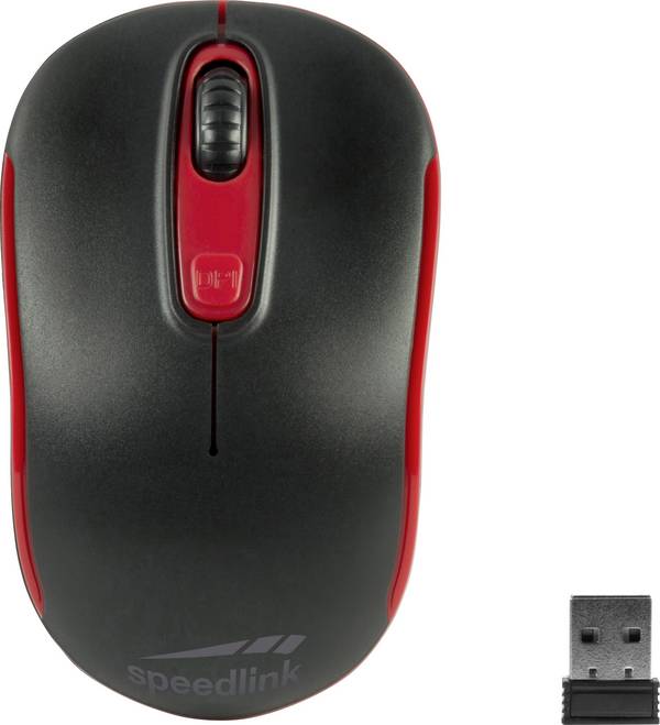 SpeedLink CEPTICA optická myš, přenos bezdrátový, 3 tlačítko, 1600 dpi, černá, červená
