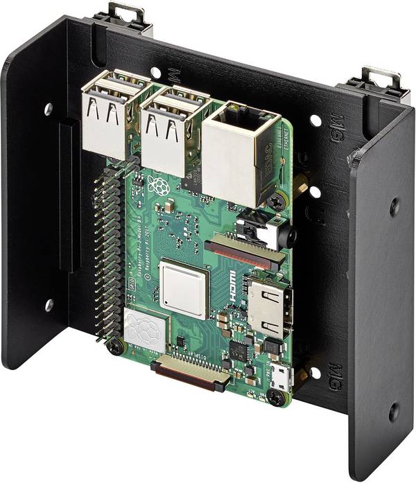 Renkforce  držák DIN-Rail Vhodné pro (vývojové sady): Raspberry Pi®, Arduino, Banana Pi včetně montáže na lištu černá
