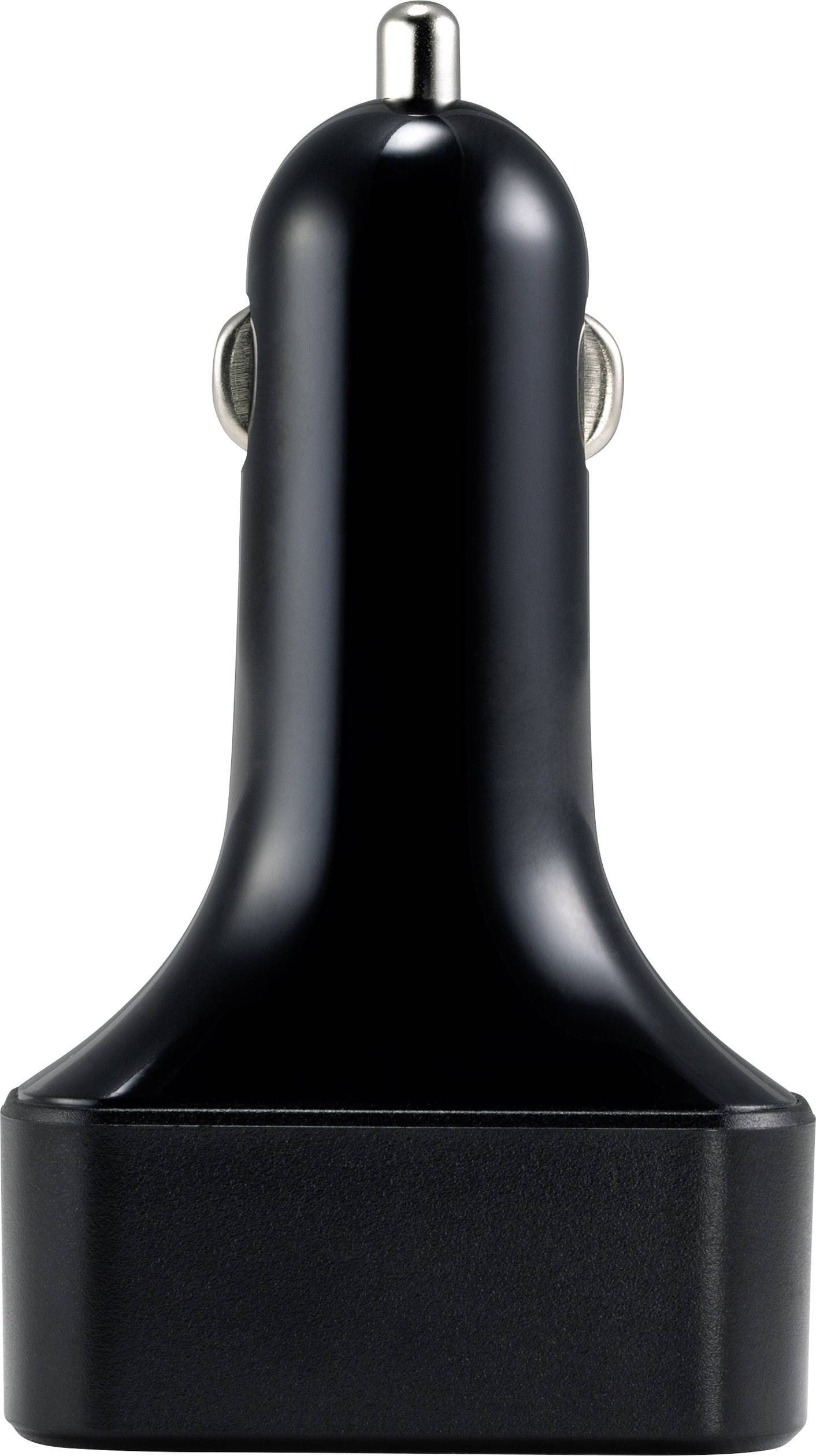 Černá autonabíječka do zásuvky zapalovače, s kompaktním designem, vhodná pro nabíjení mobilních zařízení v automobilu.