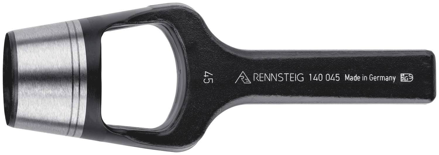 Lochstanzer Rennsteig, model 140 045, vyrobeno v Německu. Černá rukojeť a stříbrná řezná plocha.