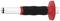 Kovový roztahovací hmoždinek s červeným a černým plastovým držadlem, zobrazený z boku.