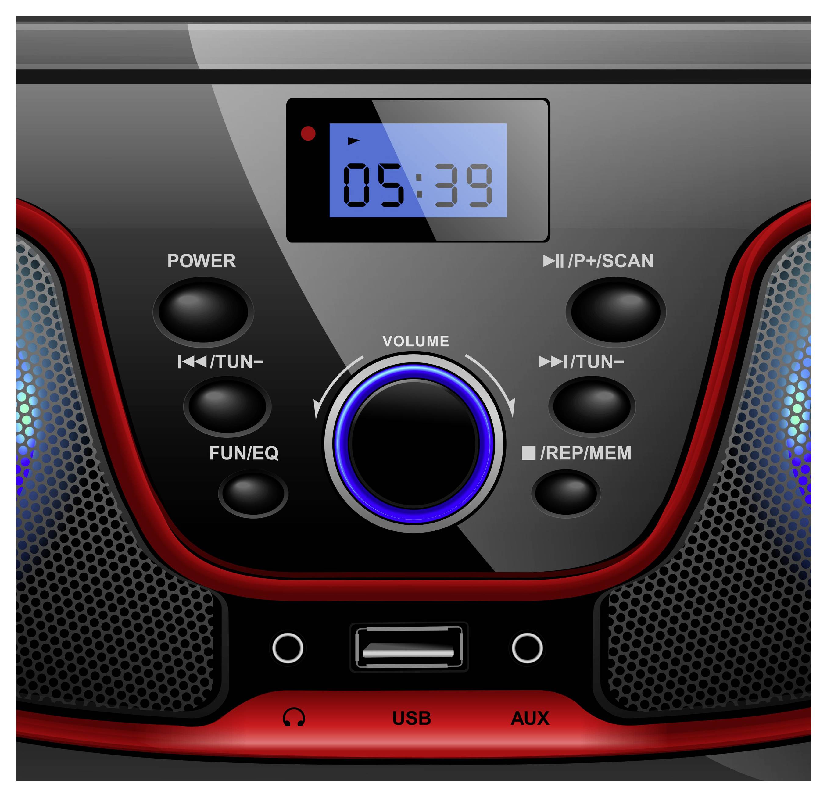 Silva Schneider MPC 19.4 USB 210718 rádio s CD, FM, AUX, CD, USB, černá, červená-5