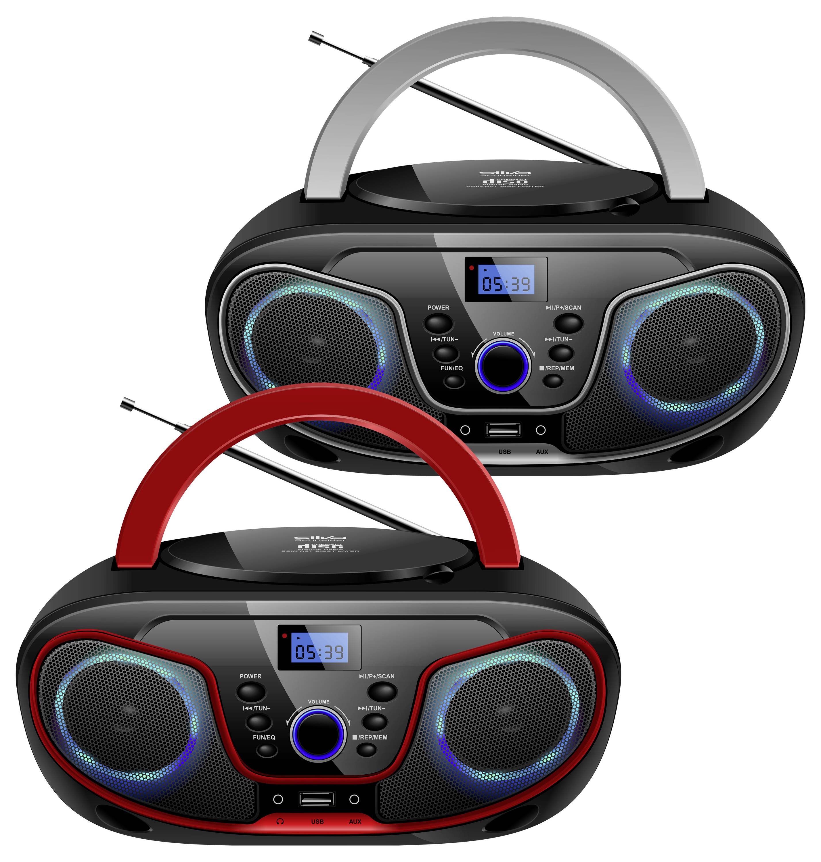 Silva Schneider MPC 19.4 USB 210718 rádio s CD, FM, AUX, CD, USB, černá, červená-6