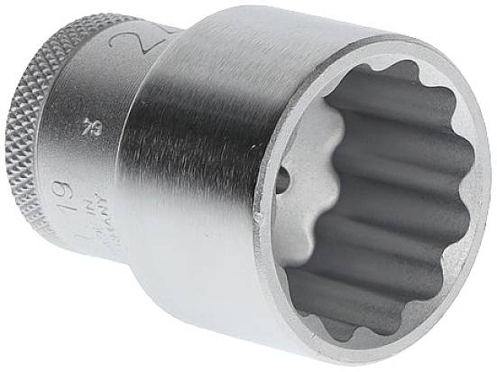 Dvanáctiúhelníkový nástavec na ráčnu z kovu. Vhodný pro použití s ráčnou pro všestranné šroubovací aplikace.