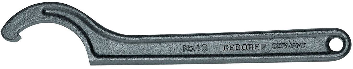 Kovový hákový klíč s nápisem 'Gedore Germany No. 10', vhodný pro utahování a povolování šroubů s drážkou.