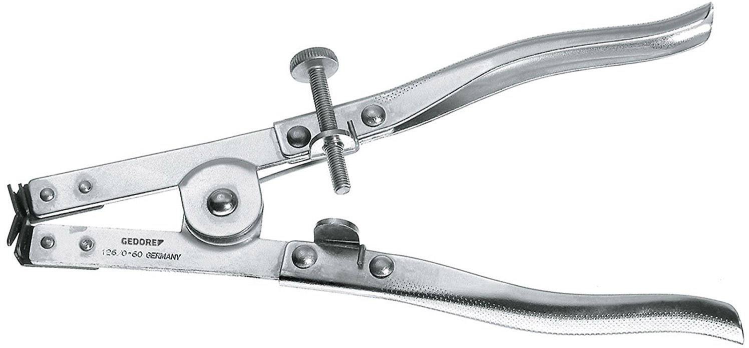 Kovové kleště s otočnou deskou a šroubem, vhodné pro mechanické práce nebo řemeslné činnosti, na bílém pozadí.